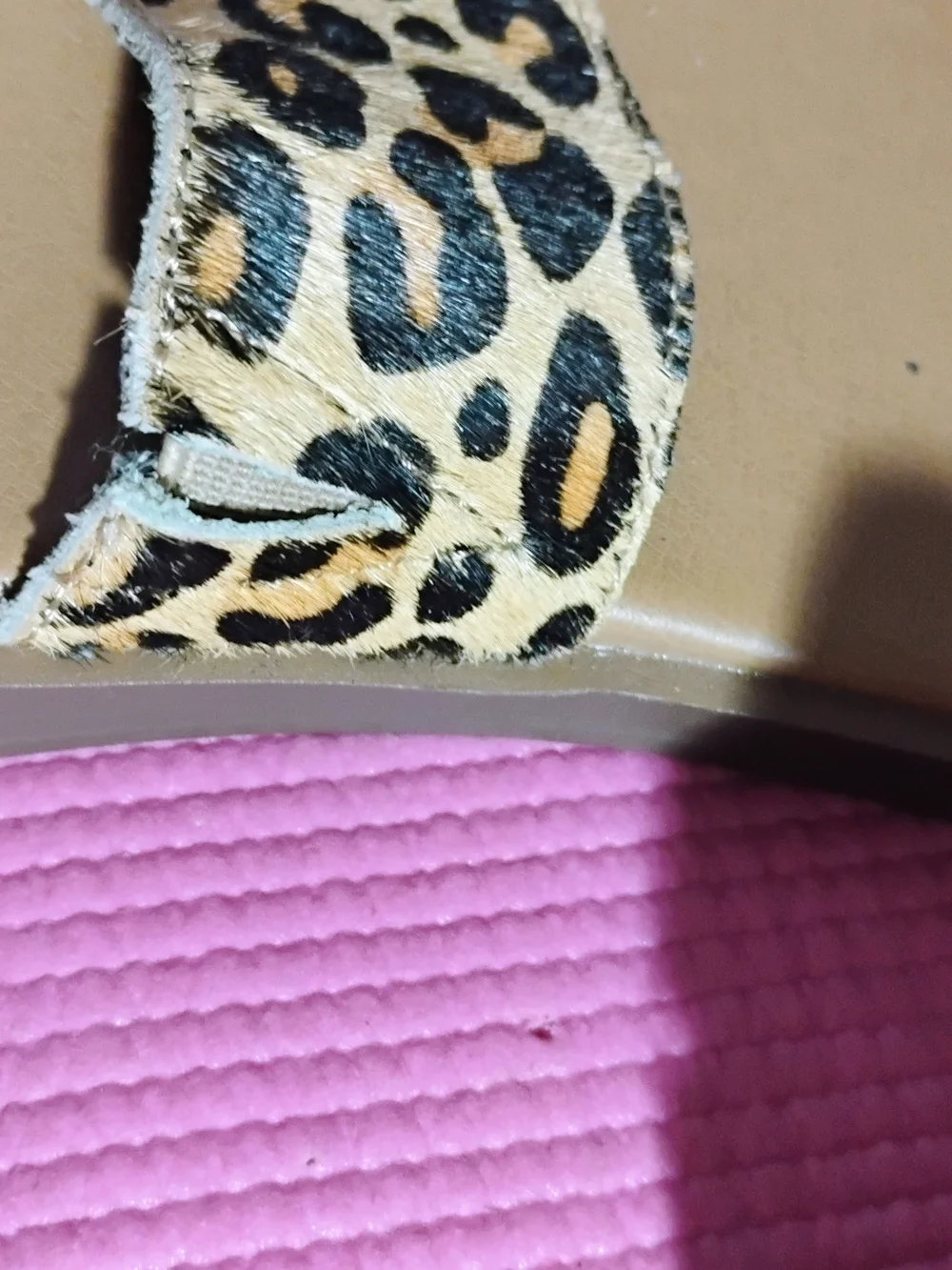 Yellow Box Leopard Print Double-Strap Slide Sandals - Tan/Black - Picture 7 of 10